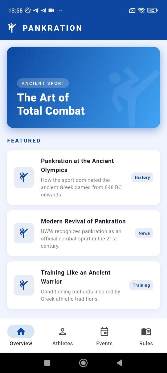 Combat Art history article screen